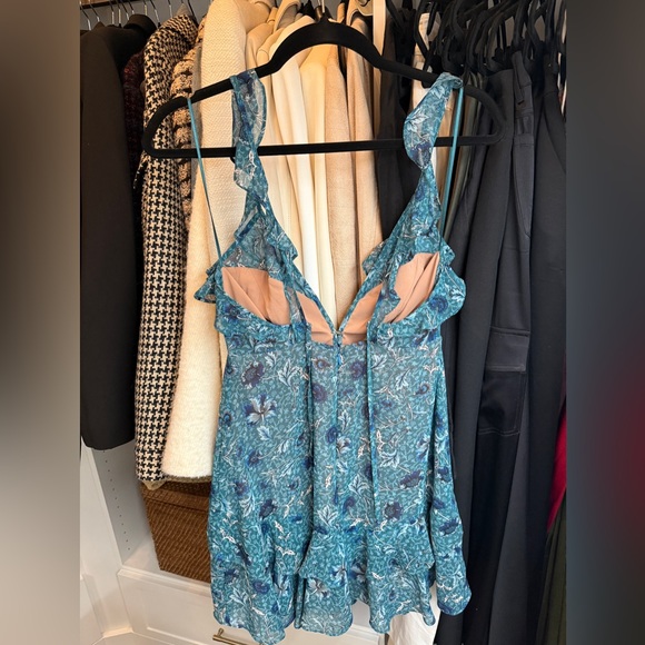 For Love And Lemons Teal Floral Dress - Picture 2 of 3
